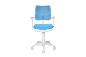 Кресло детское CH-W797 (белые колеса) Ткань/Сетка/Пластик/Металл, Голубой TW-55 (ткань)/Голубой (сетка)/Белый (пластик)