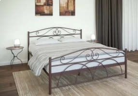 Кровать Морена Металл, 180х200, Коричневый муар, Коричневый муар, 1630
