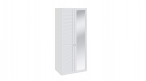 Шкаф для одежды с 1-ой глухой и 1-ой с зеркальной дверью «Ривьера» (Белый)
